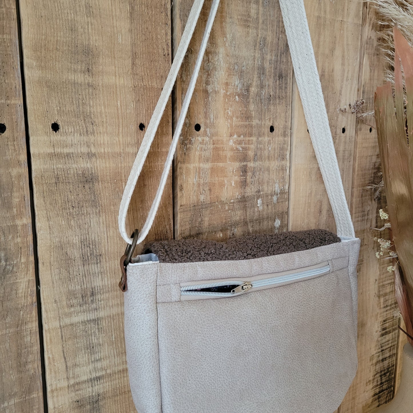 Sac Bandoulière Teddy Ecru