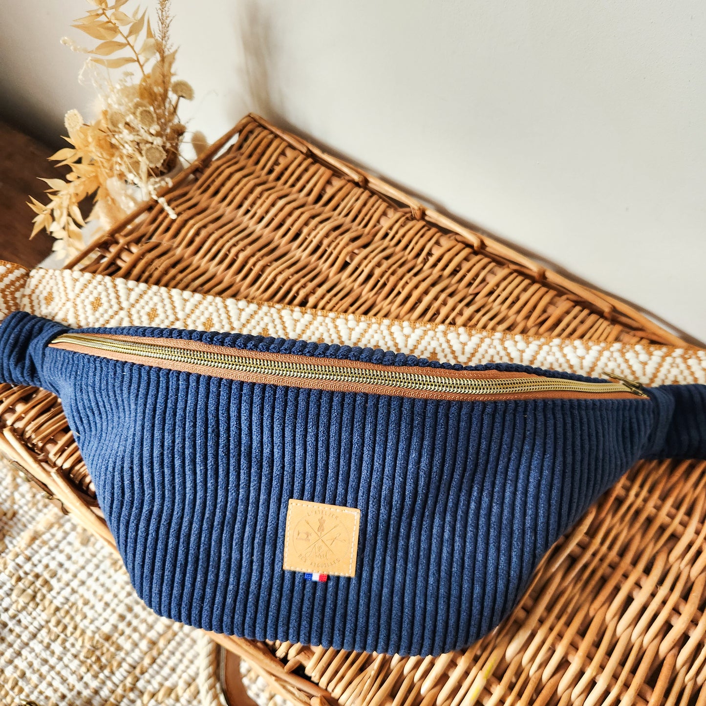 Banane Velours Bleu marine