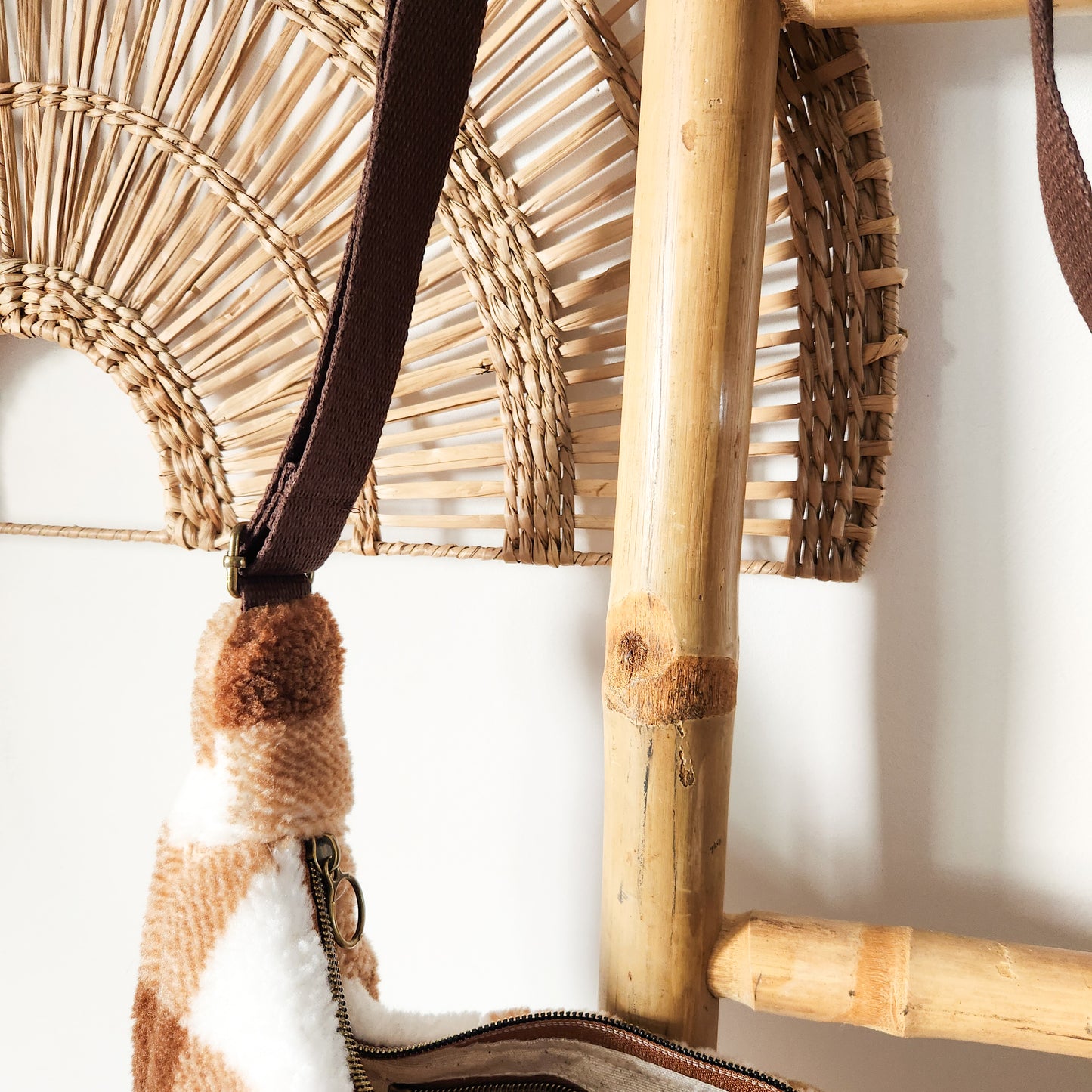 SAC DEMI LUNE S - Teddy à carreaux