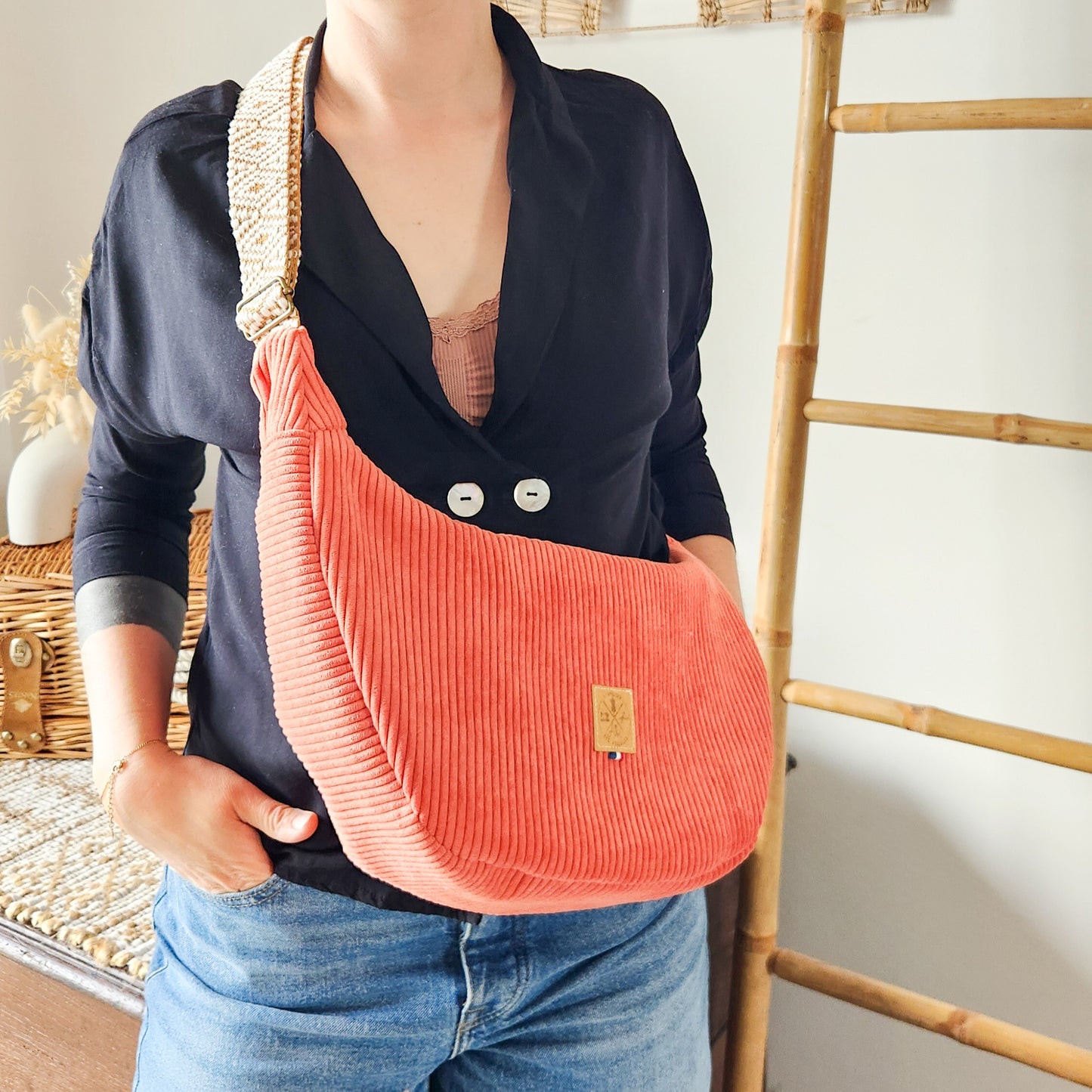 Sac Demi Lune M - Velours